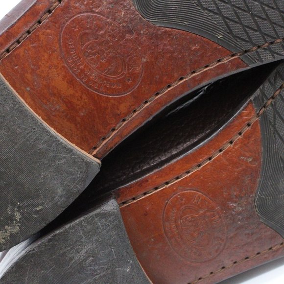 Vintage H.S. Trask Tassel Loafer Dress Shoes Mens 10 Brown Leather Slip Handsewn - Picture 7 of 8